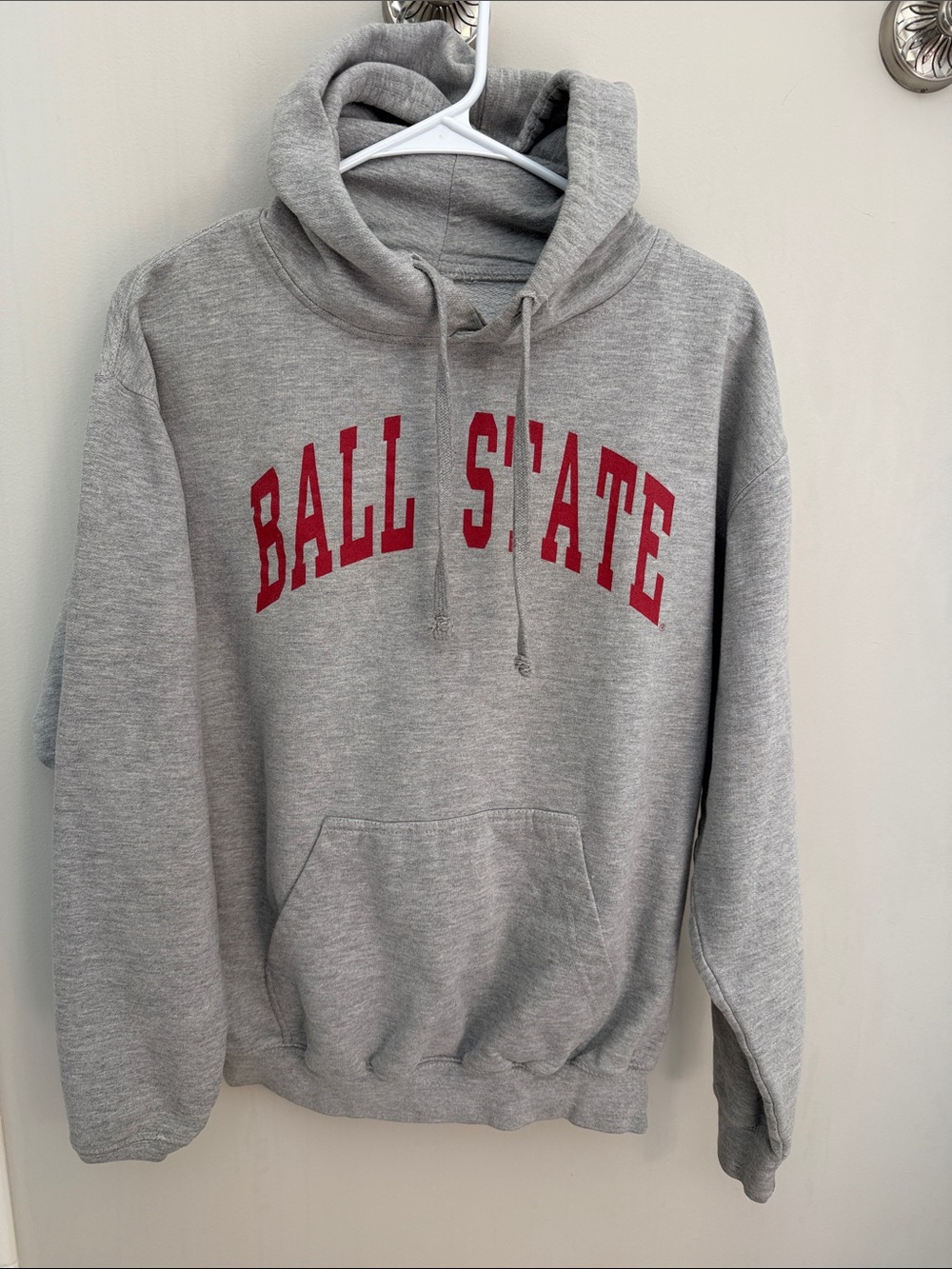 Tultex Gray Crewneck Sweatshirt with Red Collegiate Arch